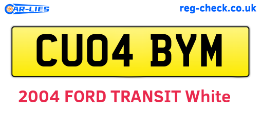 CU04BYM are the vehicle registration plates.