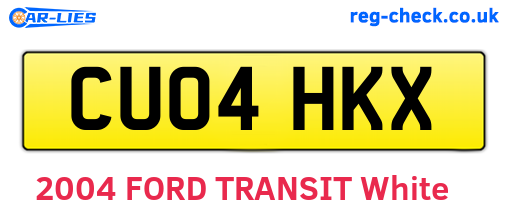 CU04HKX are the vehicle registration plates.