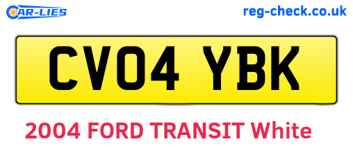 CV04YBK are the vehicle registration plates.