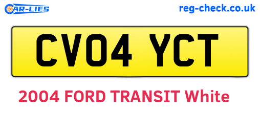 CV04YCT are the vehicle registration plates.