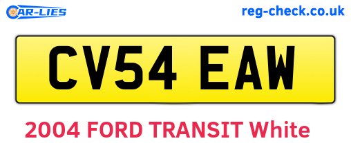 CV54EAW are the vehicle registration plates.