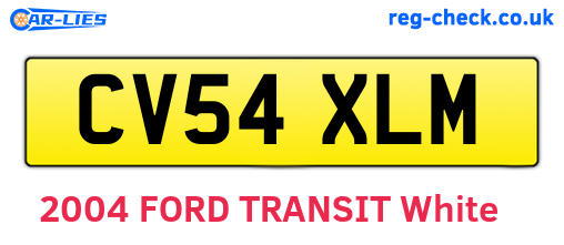 CV54XLM are the vehicle registration plates.