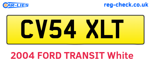 CV54XLT are the vehicle registration plates.
