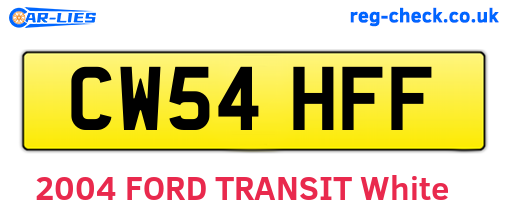 CW54HFF are the vehicle registration plates.