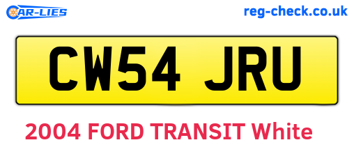 CW54JRU are the vehicle registration plates.