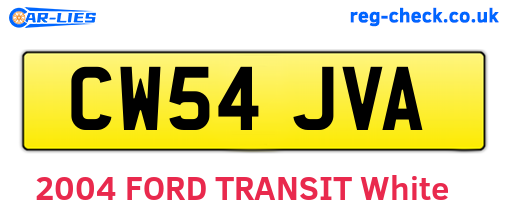 CW54JVA are the vehicle registration plates.