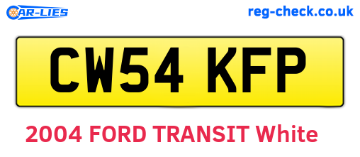 CW54KFP are the vehicle registration plates.