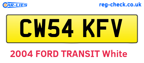 CW54KFV are the vehicle registration plates.
