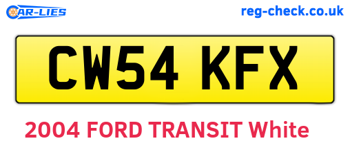 CW54KFX are the vehicle registration plates.