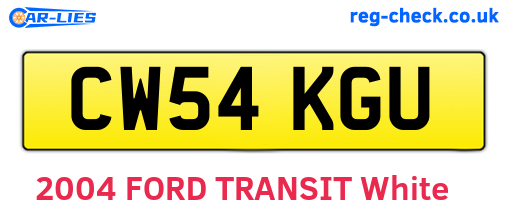 CW54KGU are the vehicle registration plates.