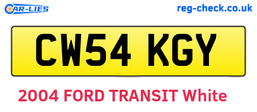 CW54KGY are the vehicle registration plates.