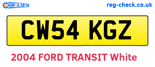 CW54KGZ are the vehicle registration plates.