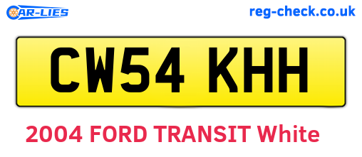CW54KHH are the vehicle registration plates.