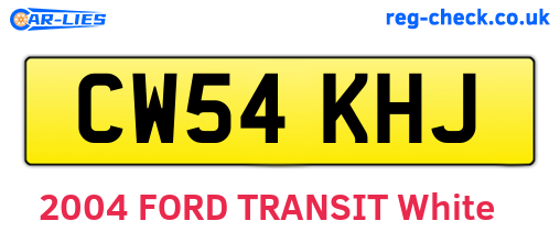 CW54KHJ are the vehicle registration plates.