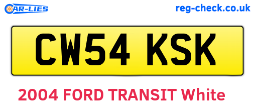 CW54KSK are the vehicle registration plates.