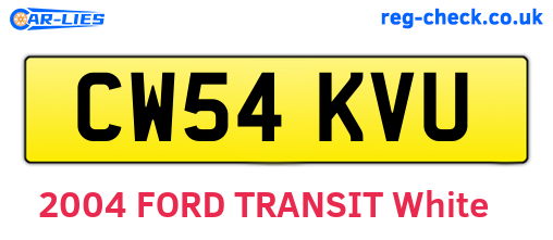 CW54KVU are the vehicle registration plates.