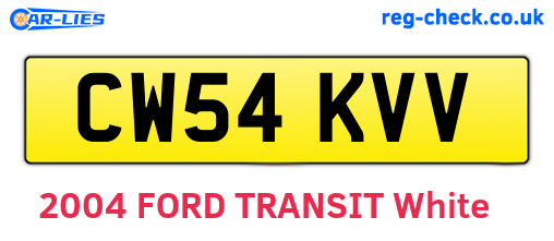 CW54KVV are the vehicle registration plates.