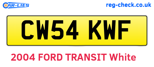 CW54KWF are the vehicle registration plates.