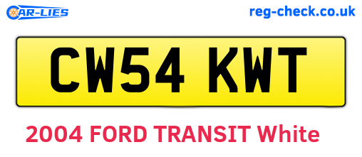CW54KWT are the vehicle registration plates.