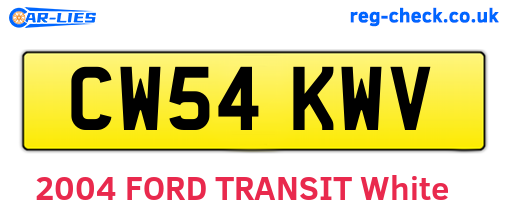 CW54KWV are the vehicle registration plates.