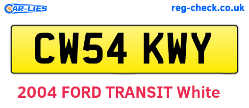 CW54KWY are the vehicle registration plates.