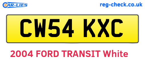CW54KXC are the vehicle registration plates.