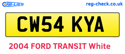 CW54KYA are the vehicle registration plates.