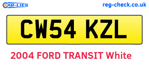 CW54KZL are the vehicle registration plates.