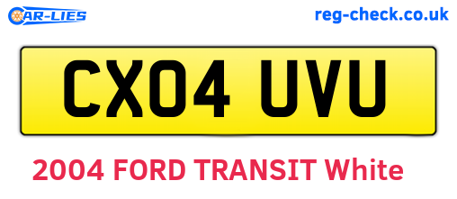 CX04UVU are the vehicle registration plates.