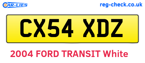 CX54XDZ are the vehicle registration plates.