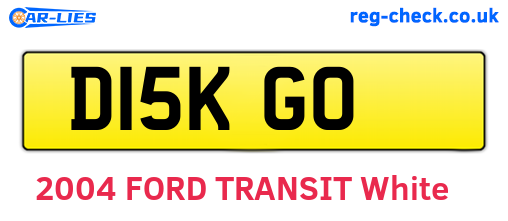 D15KGO are the vehicle registration plates.