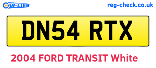 DN54RTX are the vehicle registration plates.