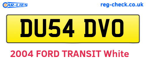 DU54DVO are the vehicle registration plates.