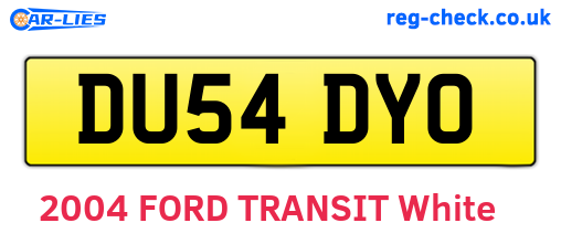 DU54DYO are the vehicle registration plates.