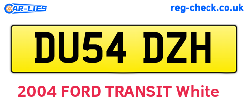 DU54DZH are the vehicle registration plates.