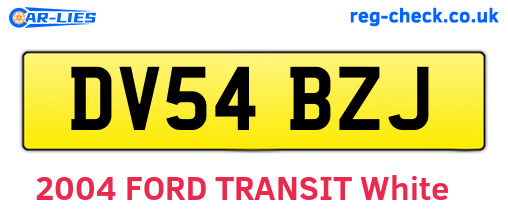 DV54BZJ are the vehicle registration plates.