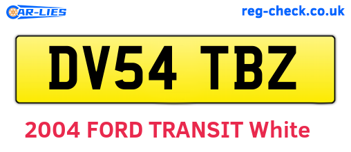 DV54TBZ are the vehicle registration plates.