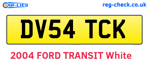 DV54TCK are the vehicle registration plates.