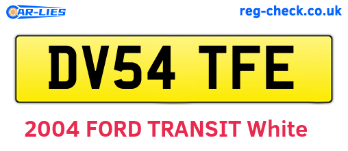 DV54TFE are the vehicle registration plates.