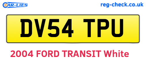 DV54TPU are the vehicle registration plates.