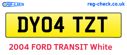 DY04TZT are the vehicle registration plates.