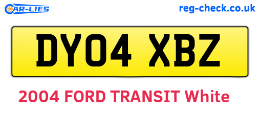 DY04XBZ are the vehicle registration plates.