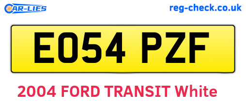 EO54PZF are the vehicle registration plates.