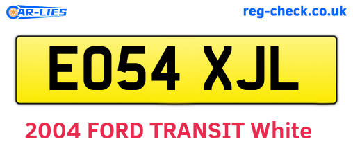 EO54XJL are the vehicle registration plates.
