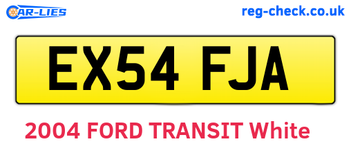 EX54FJA are the vehicle registration plates.