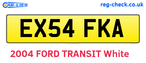 EX54FKA are the vehicle registration plates.