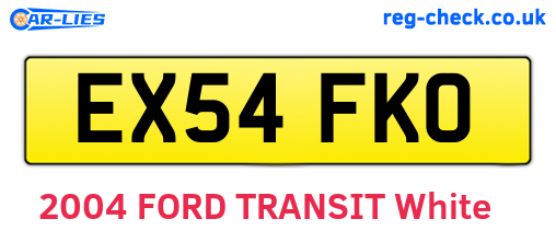 EX54FKO are the vehicle registration plates.