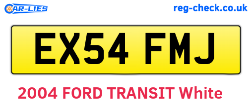EX54FMJ are the vehicle registration plates.