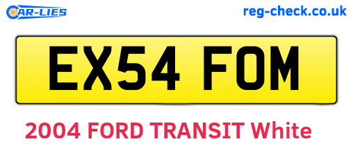 EX54FOM are the vehicle registration plates.
