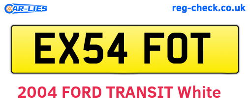 EX54FOT are the vehicle registration plates.